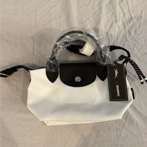 Longchamp x Econyl Pouch Black and White Mini Bag - limited edition